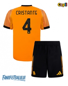 AS Roma Bryan Cristante #4 Echipament de Fotbal Replică 2025-26 Copii Deplasare (+ Șorturi)